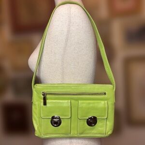 Lime Green Leather Shoulder Bag